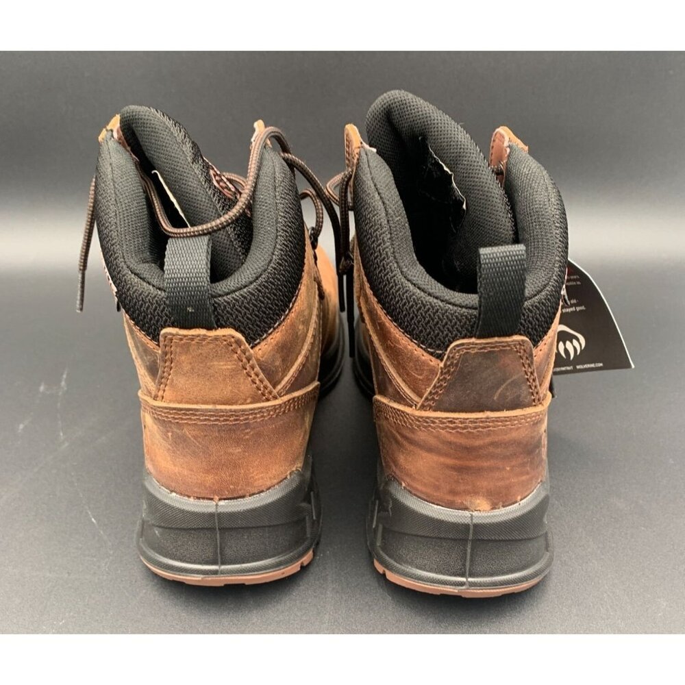 Wolverine Shiftplus Mid LX Safety Boots Brown Leather Men's Size 9EW Steel Toe - Picture 7 of 13